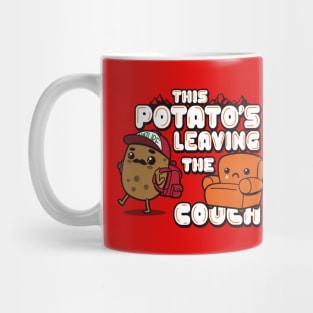 Funny Kawaii Couch Potato Travelling Cartoon Meme Mug